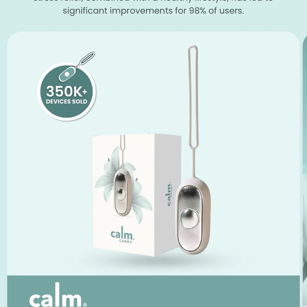 Calm Carry Stress Relief Device in Silver